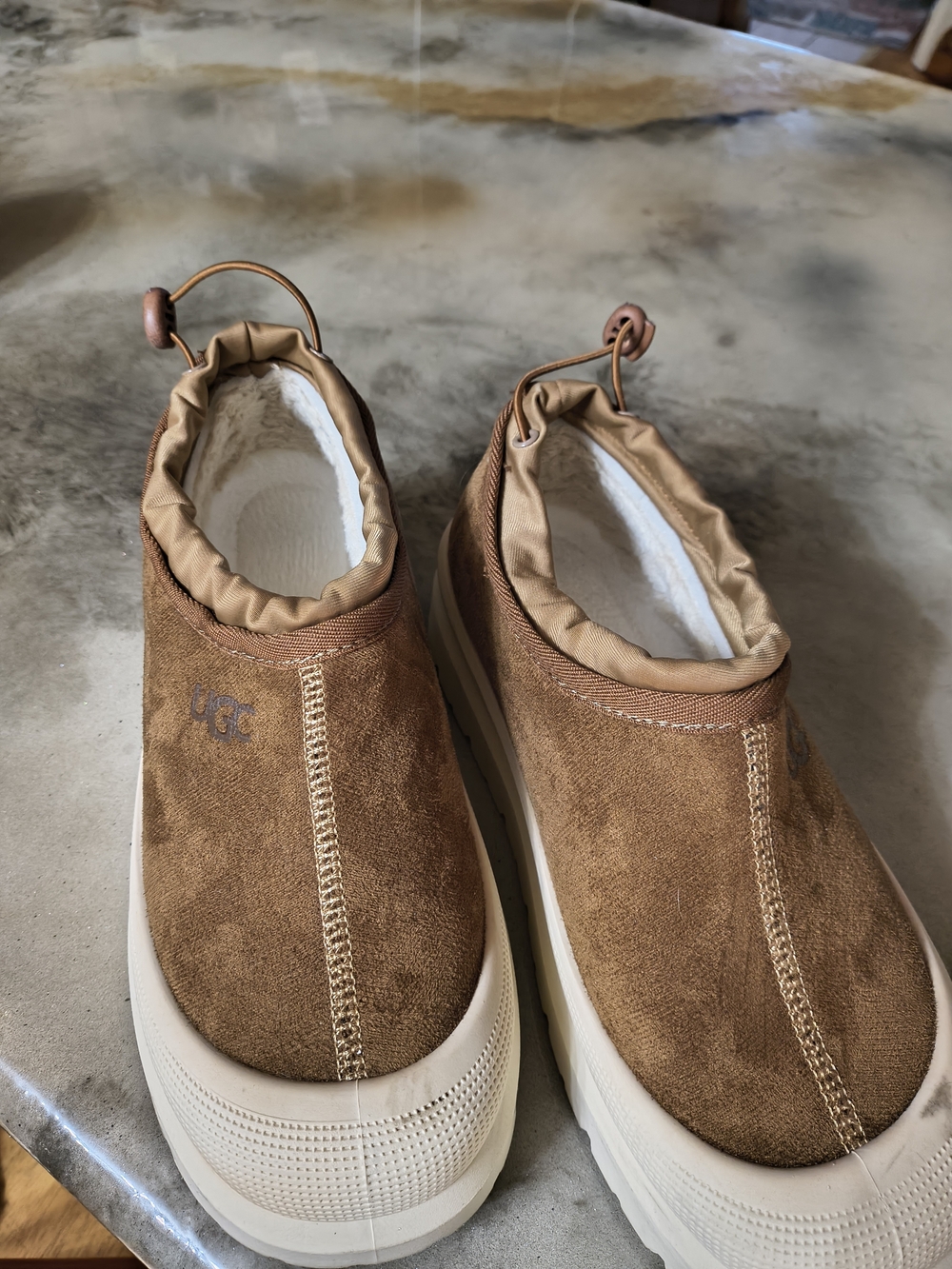 Womens Brown Suede Slip-On Casual Shoe